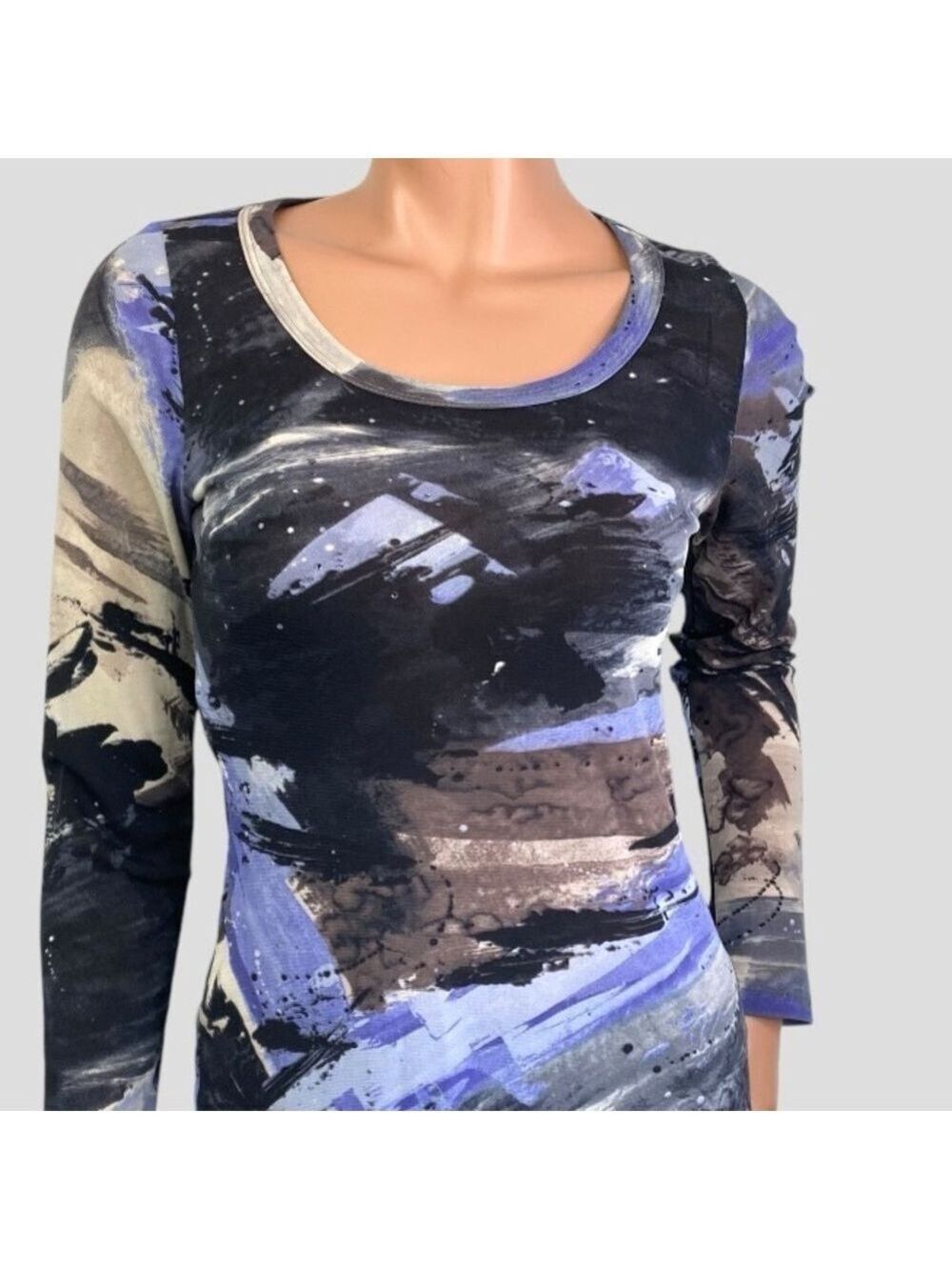 Karen Kane Mesh Top S Fairy Grunge Splatter & Brush Stroke Sparkle CyberGoth - Picture 11 of 15